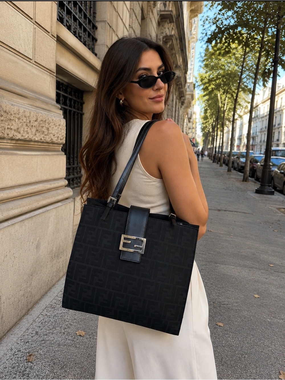 Auth. FENDI ZUCCA BAGUETTE SHOULDER BAG
